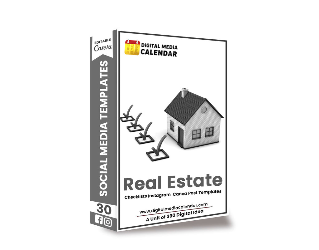 30 Clean Real Estate Checklists Social Media Posts Canva Templates