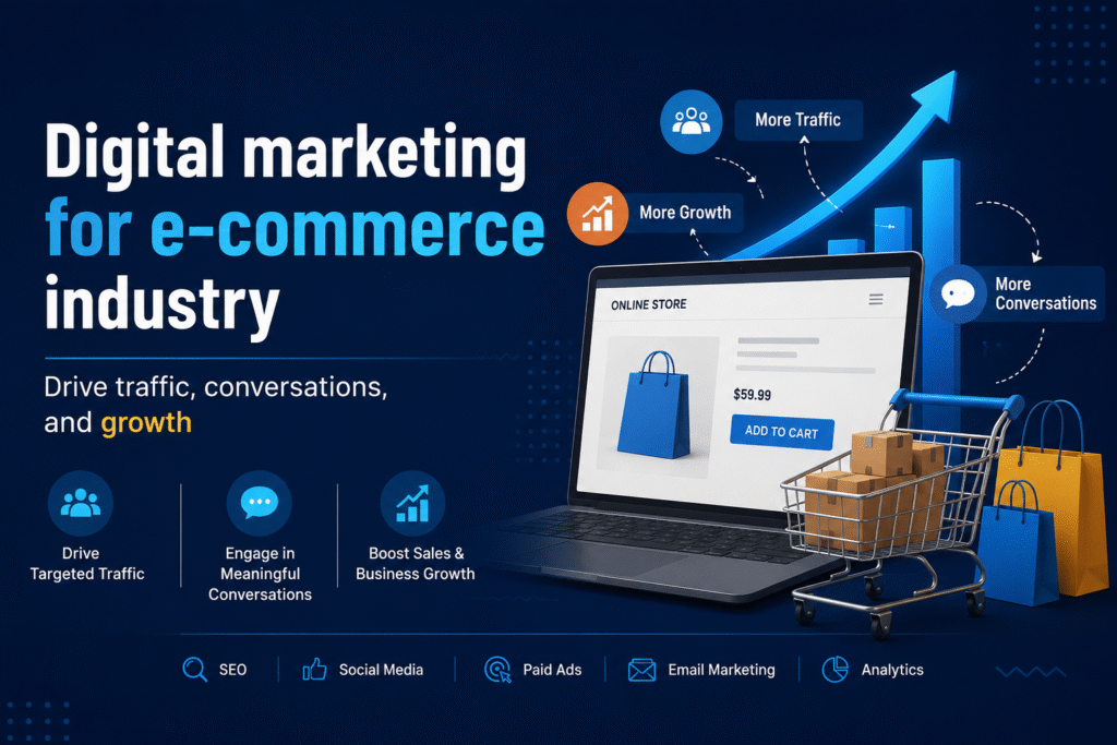 Digital marketing for e-commerce industry | Drive traffic, conversations, and growth